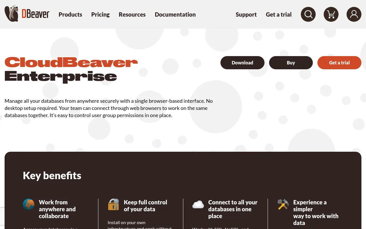 CloudBeaver Landing Page