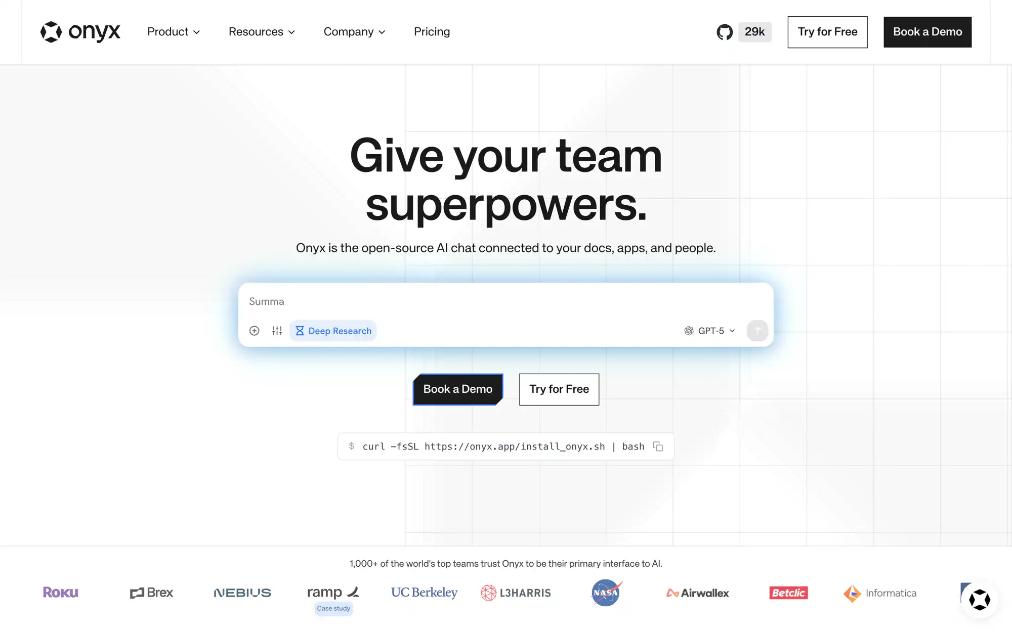 Onyx Landing Page